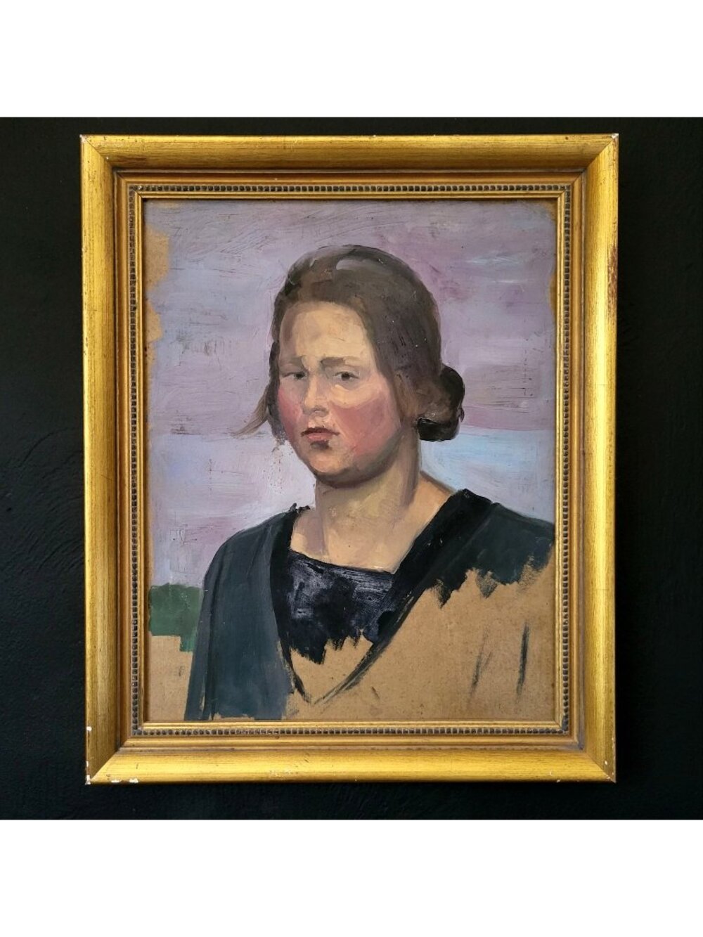 Vintage Oil Portrait Painting Of Woman In Gold Frame (Possibly Pierre Villain)